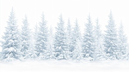 Obraz premium Majestic Snow Covered Pine Trees Winter Forest Landscape