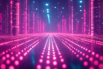Fototapeta premium High-Tech Concept with Glowing Pixelated Lines and Gradient Lighting