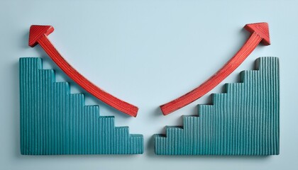 Two intersecting curve graphs, one rising and one falling, showing different axes