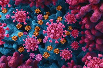 Microscopic View of HMPV Virus Particles