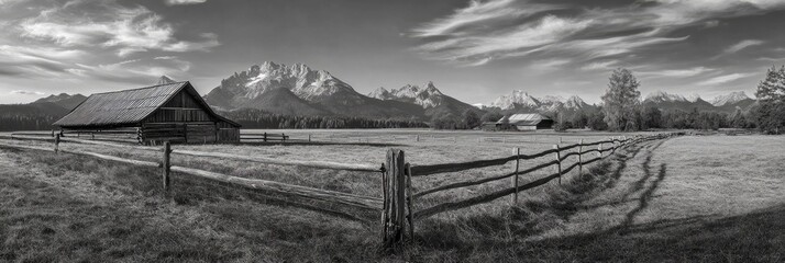 Autumn Serenity: Barn in Murnauer Moos Landscape, Bavaria, Embracing European Alps Charm