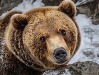 close up of a brown bear