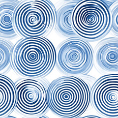 Circular blue patterns create a soothing, artistic design on a white background.