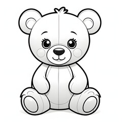 Obraz premium bear designed for a children's coloring page