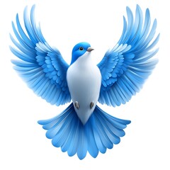 Obraz premium Blue Bird Soaring With Wings Spread Wide Open