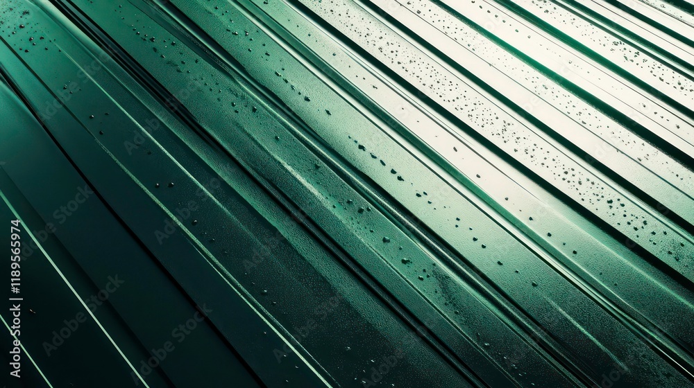Poster Diagonal lines of a textured surface with water droplets, creating an abstract background.