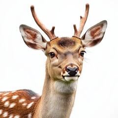 Obraz premium portrait of a deer with antlers on a white background