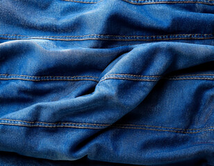 Naklejka premium A calm and uniform background made up of blue denim fabric, exemplifying casual fashion and durability.