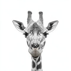 Obraz premium close up portrait of a giraffe on a white background