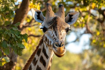 Obraz premium close-up of a giraffe in its natural habitat