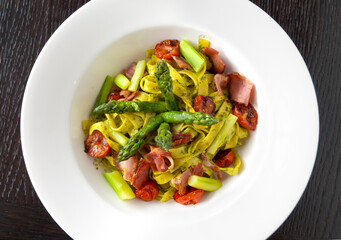 stir fried vegetables asparagus with bacon