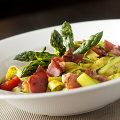 stir fried vegetables asparagus with bacon