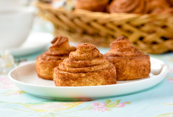 Swedish homemade bun with cinnamon