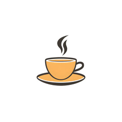 Obraz premium Modern Minimal Espresso Cup Icon on White Background