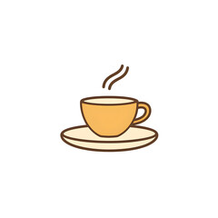 Minimalistic Espresso Cup Icon with Thin Steam Swirl