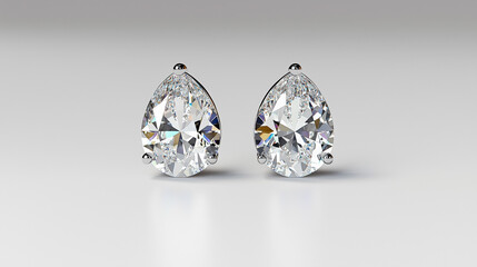 Pair of Pear-Shaped Diamond Halo Earrings