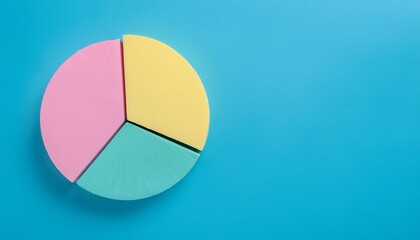 Fototapeta premium Pie chart with different colors representing market share, with each sector shown proportionately in size