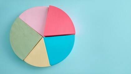 Fototapeta premium Pie chart with different colors representing market share, with each sector shown proportionately in size