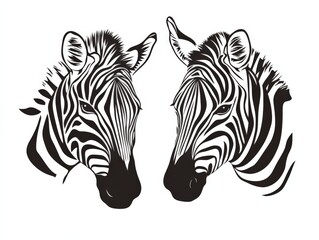 two zebras with black and white stripes