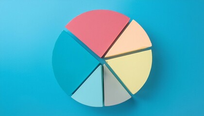Fototapeta premium Pie chart with different colors representing market share, with each sector shown proportionately in size