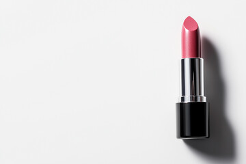 Obraz premium Rose-Colored Lipstick on White Background