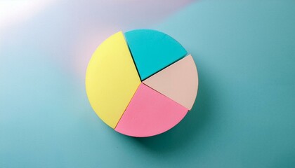 Fototapeta premium Pie chart with different colors representing market share, with each sector shown proportionately in size
