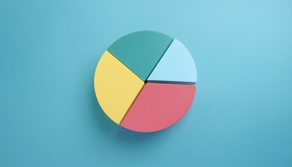 Pie chart with different colors representing market share, with each sector shown proportionately in size