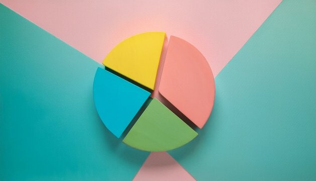 Pie chart with different colors representing market share, with each sector shown proportionately in size