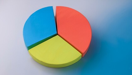 Fototapeta premium Pie chart with different colors representing market share, with each sector shown proportionately in size