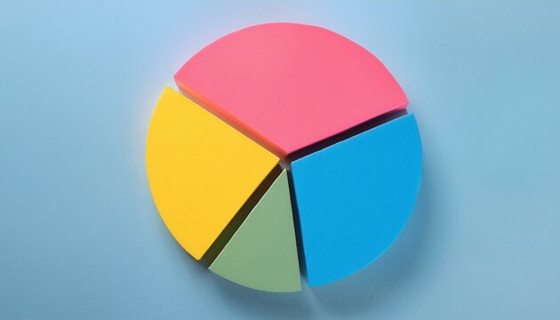 Pie chart with different colors representing market share, with each sector shown proportionately in size