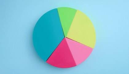 Obraz premium Pie chart with different colors representing market share, with each sector shown proportionately in size