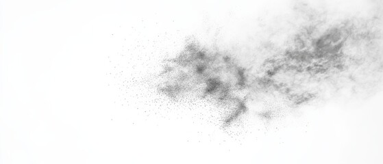 gray powder explosion against white background
