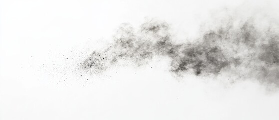 black dust and smoke on a white background