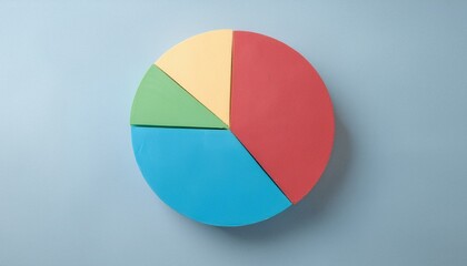 Fototapeta premium Pie chart with different colors representing market share, with each sector shown proportionately in size