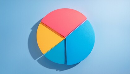 Fototapeta premium Pie chart with different colors representing market share, with each sector shown proportionately in size