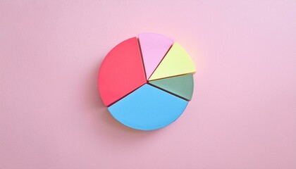 Fototapeta premium Pie chart with different colors representing market share, with each sector shown proportionately in size