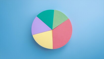 Fototapeta premium Pie chart with different colors representing market share, with each sector shown proportionately in size