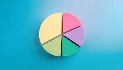 Pie chart with different colors representing market share, with each sector shown proportionately in size