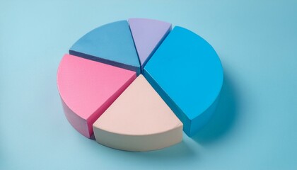 Obraz premium Pie chart with different colors representing market share, with each sector shown proportionately in size