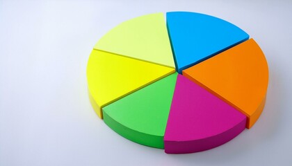 Obraz premium Pie chart with different colors representing market share, with each sector shown proportionately in size