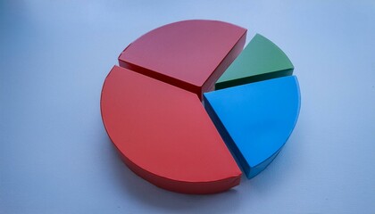 Obraz premium Pie chart with different colors representing market share, with each sector shown proportionately in size