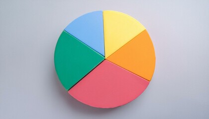 Fototapeta premium Pie chart with different colors representing market share, with each sector shown proportionately in size