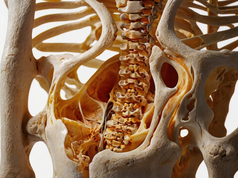 Huesos de la cadera que muestran osteoporosis
