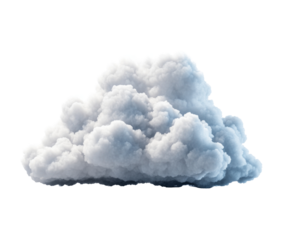 Majestic Fluffy Cumulus Cloud in the Sky , isolated on white background PNG