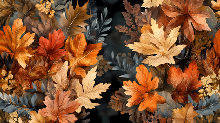 forest flora autumn leafage