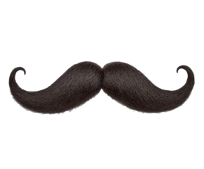 Elegant Dark Mustache Illustration - Vintage Style Facial Hair , isolated on white background PNG