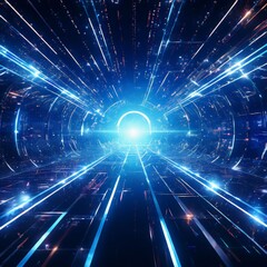 Obraz premium futuristic sci fi technology background with glowing lights and blue lines
