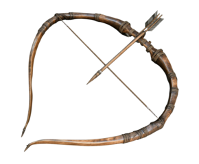 Magnificent Wooden Bow and Arrow Set - A Timeless Masterpiece of Archery , isolated on white background PNG