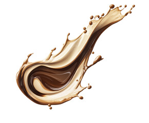 A Stunning Splash of Chocolate Liquid, Captivating Visual Feast of a Delightful Drink , isolated on white background PNG