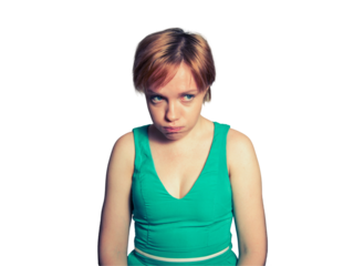 Funny cute woman with expressions